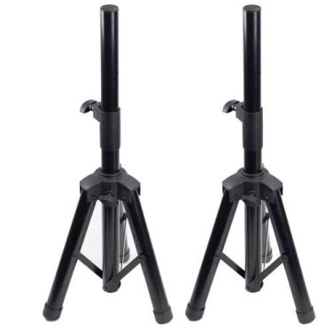 Imagem de Kit 2 Pedestais Suporte Tripé Polyvox P/caixa De Som C/trava