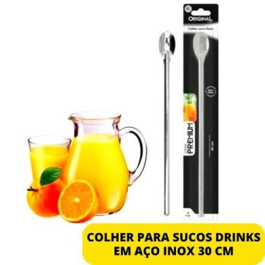 Imagem de Kit 2 Colheres Grande Bailarina Para Sucos Drinks Caipirinha Em Aço In