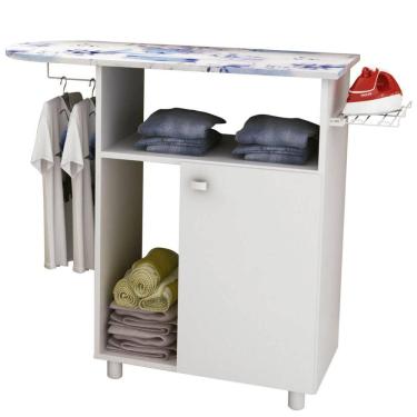 Imagem de Tábua de Passar Roupa com 1 Porta e 2 Nichos Branco TP3010 Tecnomobili