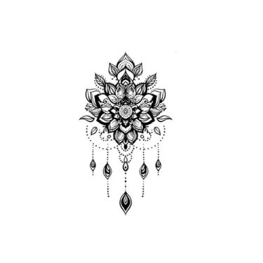 Imagem de Tatuagens legais, flores desabrochando de fantasia GK-WGZ-004, tatuagens de flores, resistentes à água, duram de 1 a 2 semanas, aparência de tatuagem real, resiliência,18 x 10,5 cm