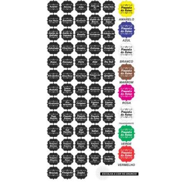 Imagem de Cartela tempero 63 etiquetas adesivo auto colante rotulo 5x5 cm a prov