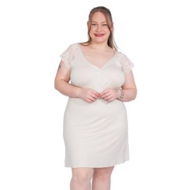Imagem de Camisola Plus Size Confortável Viscose  Mais Vestido Camiseta Amamenta