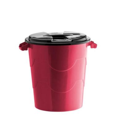 Imagem de 2 Cestos De Lixo Com Tampa 30 Lts Cores Variadas - MV Utilidades & Dec