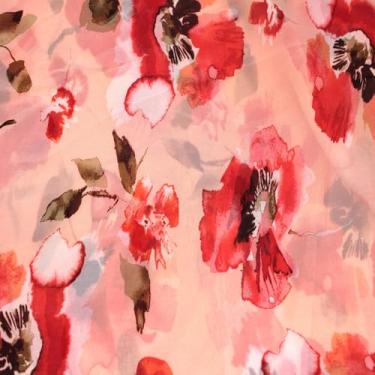 Imagem de STYLISH FABRIC 147 cm de largura impresso Hi Multi Chiffon tecido lavado por jarda - material macio - vestuário, cortinas, faixa de cabeça, acessórios, decoração de casa, escola e projeto DIY, coral