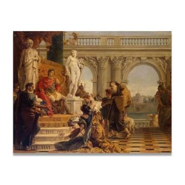 Imagem de Gift of Arts Giovanni Battista Tiepolo Impressão em tela – Obra-prima rococó barroca, pintura escolar de Veneza, pintura a óleo decorativa para galeria doméstica 20 x 26 cm