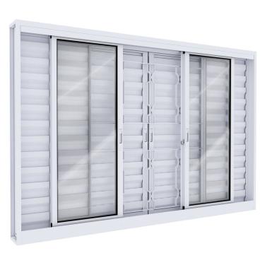 Imagem de Janela de Aço com Grade Lucasa Facilita Branco