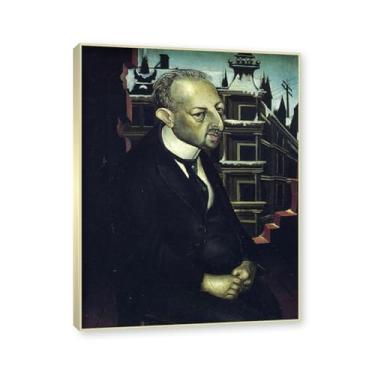 Imagem de NHLDZYH Moldura dourada champanhe. Arte em tela Otto Dix, (sem título 14), reproduções de pinturas famosas, arte de parede classicismo para sala de estar quarto decoração de casa. 70 x 90 cm - 27,6 x