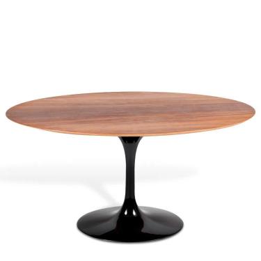 Imagem de Mesa Saarinen Oval Imbuia 198x122cm - Base Preta