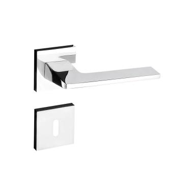 Imagem de Fechadura Sara Cromada Roseta Quadrada 40mm Pado Interna