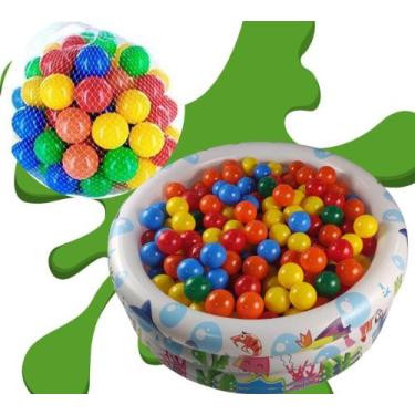Imagem de Piscina Infantil Inflável 100 Litros Colorida Fundo Mar Com 50 Bolinha