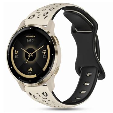 Imagem de Laband Pulseiras de relógio de silicone finas de 22 mm compatíveis com Garmin Venu 3/Venu 2/Vivoactive 4, pulseira de reposição esportiva fina e estreita para Forerunner 265/255/255 Music feminino e