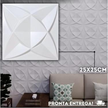 Imagem de Placa 3D Dakar em PVC 25x25cm - MF Decoração, Branco