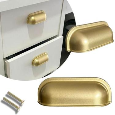 Imagem de 1 Puxador Modelo Concha Quadrado Premium 30mm - Compras Fáceis, Dourad