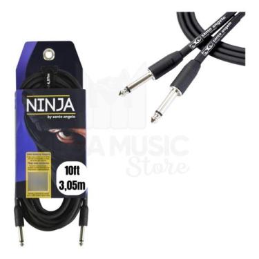 Imagem de Cabo de Guitarra 0.20mm Preto e Conectores P10 Mod Ninja Cable 10FT/3,
