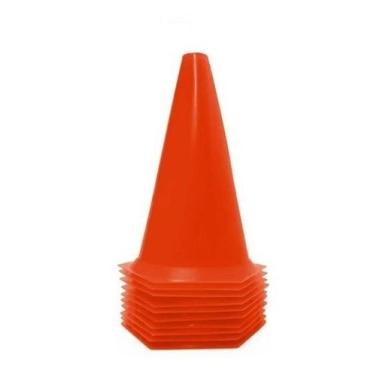 Imagem de Kit 10 Cones 24 Cm Treinamento Funcional - VKG ESPORTES, Laranja