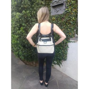 Imagem de Mochila Bolsa Topgrife Couro Branco