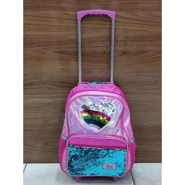 Imagem de Mochila  de Rodinha coração lantejoula no bolso 8651 - Fuseco