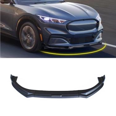 Imagem de Para Mustang MACH-E 21-22 Car Front Bumper Lip Splitter Difusor Spoiler Body Kit Gloss Black Bumper Cover Modification Part (Gloss Black)