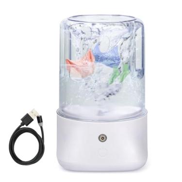 Imagem de Anbanglin Mini máquina de lavar portátil – Lavadora pequena de 1L recarregável por USB com 2 modos de limpeza profunda para roupas íntimas, meias e roupas de bebê, lavanderia compacta de viagem para