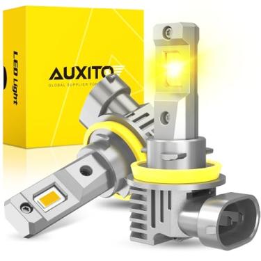 Imagem de AUXITO Lâmpadas LED H11 de luz de neblina amarela ou DRL, 600% super brilhante 3000K âmbar amarelo, substituição de faróis de neblina H8 H16 para carros, sem polaridade, pacote com 2