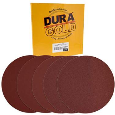 Imagem de Dura-Gold Premium 12" Discos de lixamento Pacote Variado - 60, 80, 120, 180, 240 Grit (1 disco cada, 5 total) - Discos de lixa com autoadesivo PSA - Drywall, chão, trabalho em madeira, Auto para lixadeira