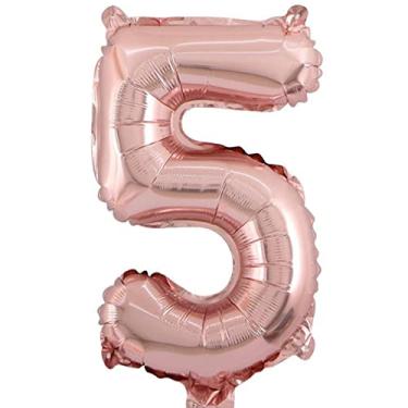 Imagem de Balão de número metalizado rose gold gigante - 75cm (CLIQUE e Escolha seu número) (5)