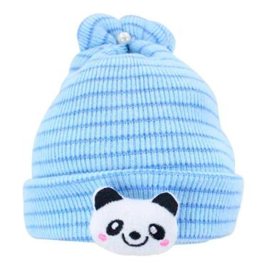Imagem de Touca Gorro Infantil Azul Panda Tamanho Único