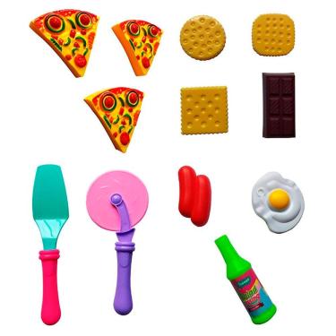 Imagem de Kit Brinquedo Cozinha Comidinha Lanche Infantil Com 12 Pçs