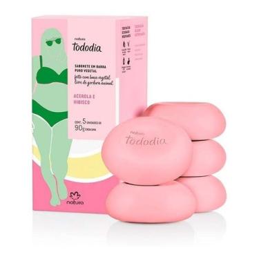 Imagem de Sabonete Natura Tododia Acerola E Hibisco 5 Unidades De 90g
