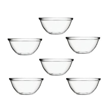 Imagem de Kit 6 Tigelas Bowl Redonda Bacia De Vidro 4L Sem Tampa Nadir - Nadir F