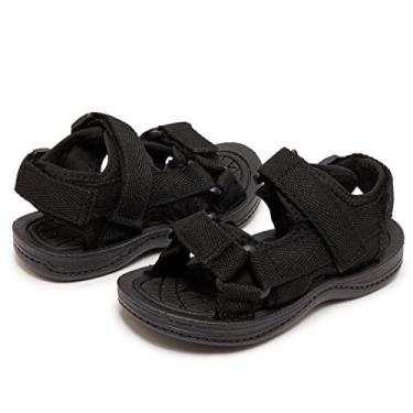 Imagem de Skysole Sandálias All Terrain Com Tira Dupla Para Meninos - Sandália Anfíbia Caminhada/Esportes Aquáticos Sola De Borracha Preta/13 Criança Pequena