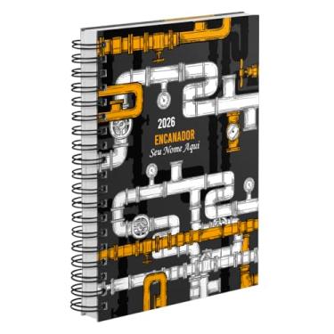 Imagem de Agenda Comercial 2026 Personalizada Capa Dura Técnico Encanador