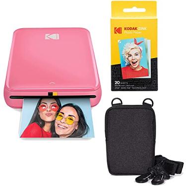 Imagem de KODAK Step Instant Color Photo Printer com Bluetooth/NFC, tecnologia Zink e aplicativo KODAK para iOS e Android (rosa) Pacote Go, 2x3