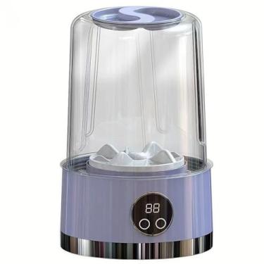 Imagem de Mini Máquina de Lavar Portátil Dobrável - Tanquinho Compacto com Centrífuga para Viagens e Ambientes Pequenos(roxo)