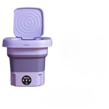 Imagem de Mini Máquina de Lavar Portátil Dobrável - Tanquinho Compacto com Centrífuga para Viagens e Ambientes Pequenos(Roxo)