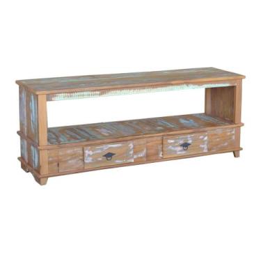 Imagem de Rack Aparador Lorena 1,5M 2 Gavetas Madeira Maciça Pátina - MHM Móveis