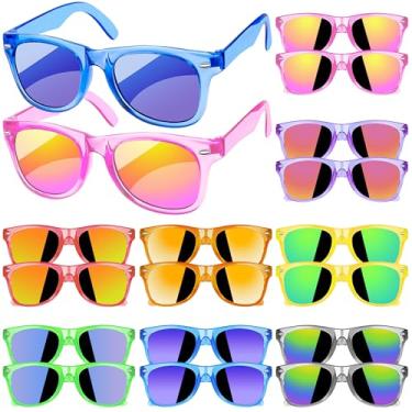 Imagem de Pacote com 16 óculos de sol infantis lembrancinhas de festa, óculos de sol neon com proteção UV400 para meninos Gilrs, crianças de 3 a 5 e 4 a 8 anos, para festa de verão, piscina, praia