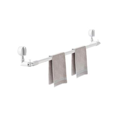 Imagem de CHAHUANV Toalheiro para banheiro montado na parede – Toalheiro ajustável sem broca, suporte de toalha à prova de ferrugem, escorredor para roupas, cabide curto para economizar espaço para armário