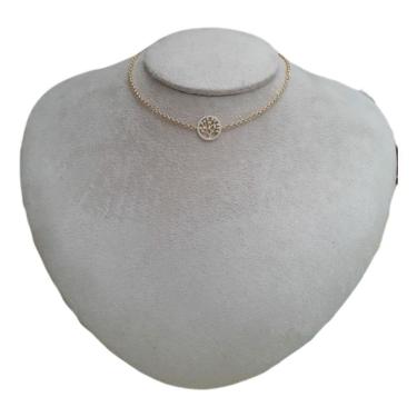 Imagem de Colar Chocker Dourado Árvore Da Vida Pedra Zirconia Folheado