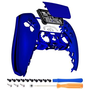 Imagem de eXtremeRate Capa Frontal Para Touchpad Cromada Azul Brilhante Compatível Com Controle Ps5 Bdm-010 020 030 040 050, Personalizada De Substituição Faça Você Mesmo