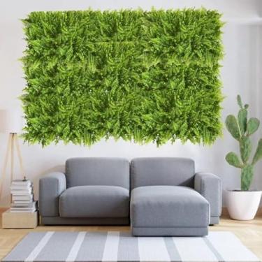 Imagem de Kit Placas De Samambaia Verde Escuro 40 x 60cm Muro Inglês Jardim Vertical (20 Unid)
