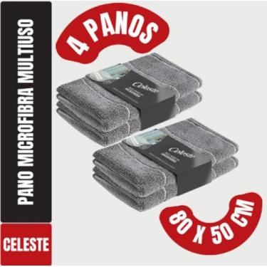 Imagem de Kit C/ 4 Panos Mega Panão Em Microfibra Chão Multiuso - Tipo Toalha - 