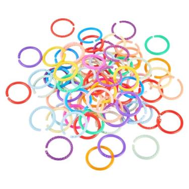 Imagem de FASHEWELRY 140 anéis de fichário de folhas soltas de 2,5 cm, anel de plástico colorido para artesanato, anéis de livros flexíveis para fichário, chaveiros, documentos, amostras, cartões de papel