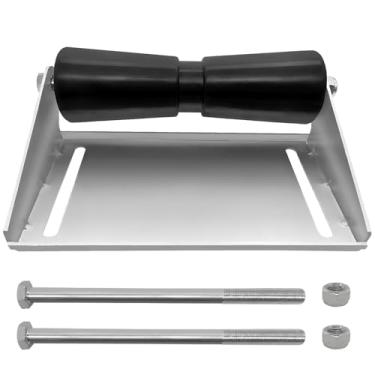 Imagem de QIANJIEER Kit de montagem de rolo de quilha de reboque de barco de 20 cm com suporte e eixo de rolo, aço galvanizado, inclui parafusos de montagem, rolos aprimorados para fácil lançamento e transporte