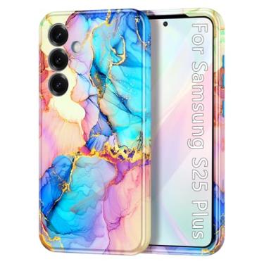 Imagem de Btscase Capa para Samsung Galaxy S25 Plus, [teste de queda de grau militar] Design de padrão de mármore fino resistente à prova de choque feminino meninas homens capa protetora anti-arranhões, mármore
