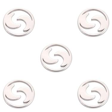 Imagem de kkjoy 5 berloques de aço inoxidável sol lua estrela para fabricação de joias e artesanato, pingente sortido mini berloque suprimentos para artesanato acessórios para pulseira faça você mesmo colar