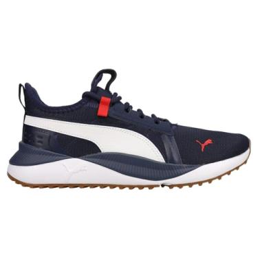 Imagem de PUMA Tênis masculino Pacer Future Street Plus, Pavão - branco - vermelho alto risco, 9.5