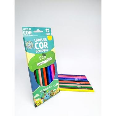 Imagem de Lapis de cor 12 unidades, ecológico, sextavado, em material reciclado, com logomarca estampada - Eco Malukita