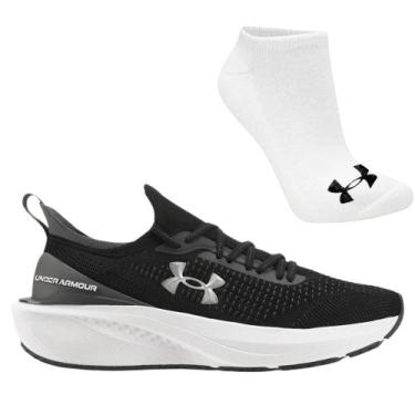 Imagem de Kit Tênis Under Armour Ua Charged Quicker 2 Masculino e Meia, 36, Pret
