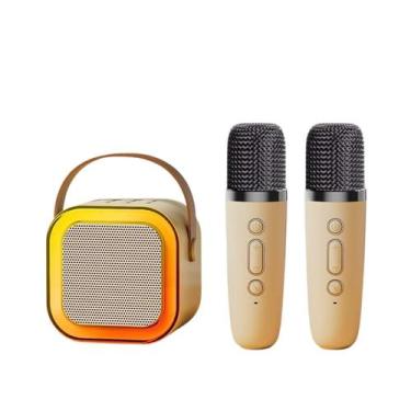 Imagem de Caixa De Som Bluetooth Karaokê Led Com 02 Microfones K-12 - Kapbom, Be